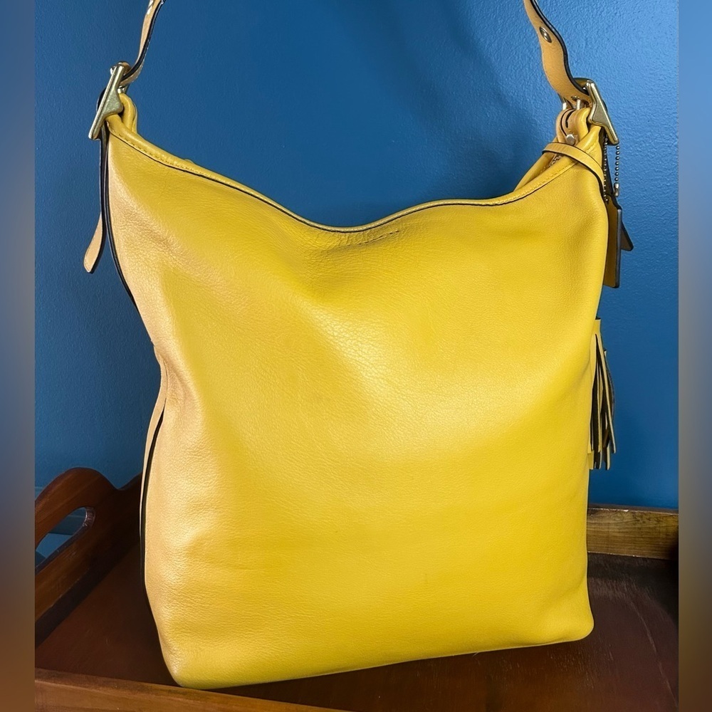 Coach Legacy Sunflower Yellow Duffel with Tassels 19889 EUC - Picture 15 of 15